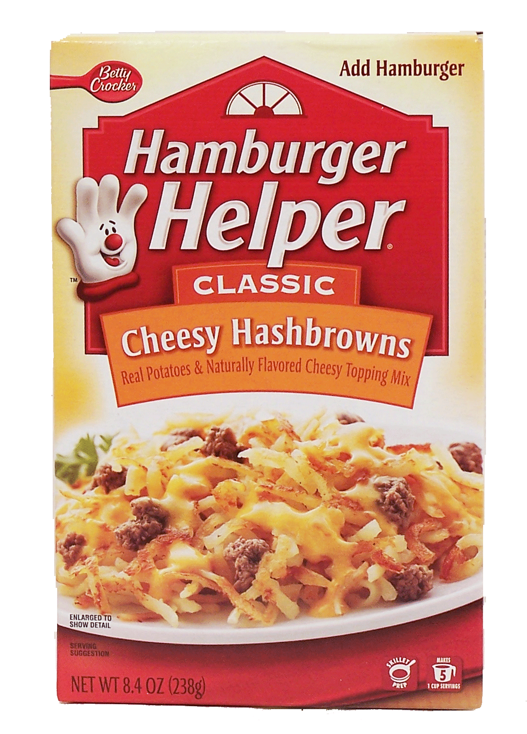 Betty Crocker&nbsp;Hamburger Helper&nbsp;cheesy hashbrowns real potatoes and cheese topping mix Full-Size Picture